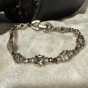 🌸Final price🌸Vintage-Inspired Silver Crystal Tennis Bracelet - Clear